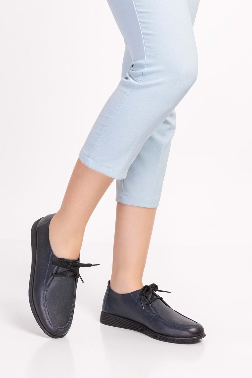 Gondol Hakiki Deri Klasik Loafer Ayakkabı izx.100 - Lacivert - 36