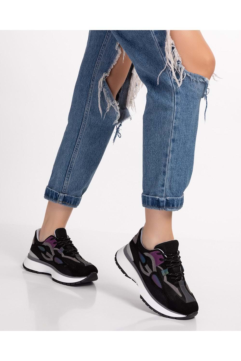 Gondol Sneakers Renkli Günlük Spor Ayakkabı mrs.6633 - Siyah - 39