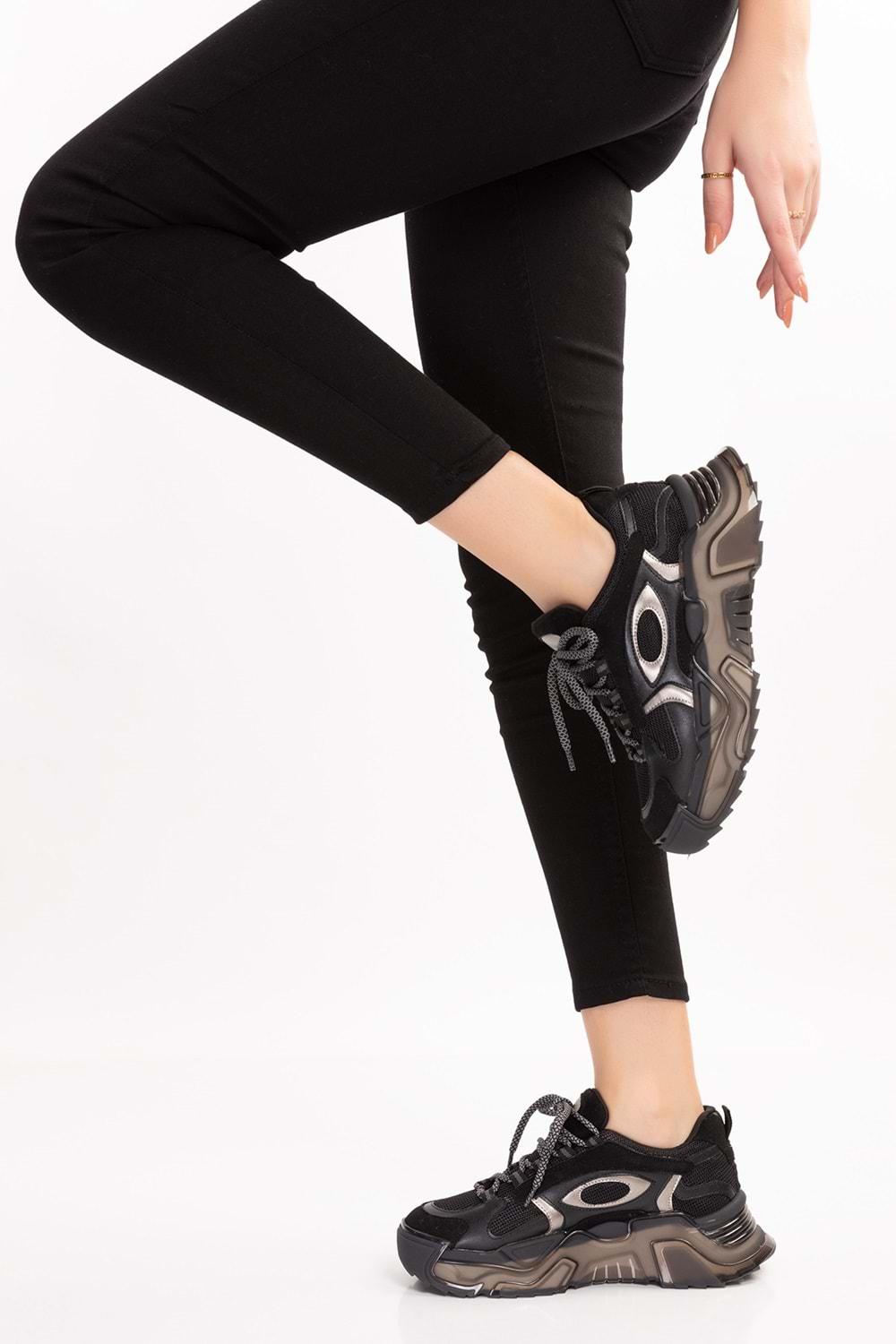 Gondol Sneakers Renkli Günlük Spor Ayakkabı mrs.60115 - Siyah - 40