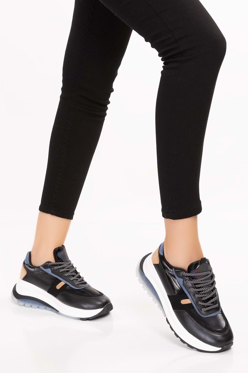 Gondol Sneakers Renkli Günlük Spor Ayakkabı mrs.59119 - Siyah - 38