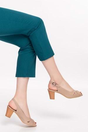 Gondol Kadın Hakiki Deri Klasik Topuklu Ayakkabı şhn.0027 - Vizon - 34