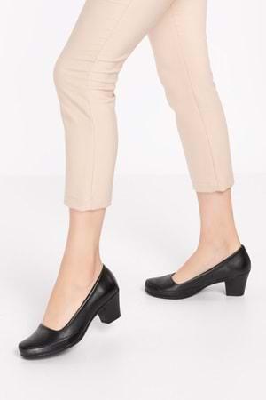 Gondol Kadın Hakiki Deri Klasik Topuklu Ayakkabı vdt.8080 - Siyah - 35