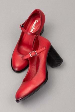 Gondol Kadın Hakiki Deri Rahat Topuklu Ayakkabı anl.2146 - kırmızı - 40