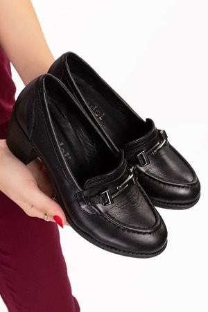Gondol Kadın Hakiki Deri Rahat Topuklu Ayakkabı anl.7082 - Siyah - 40