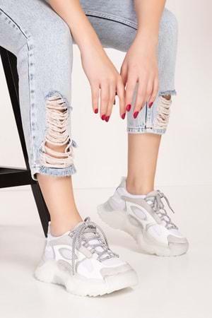 Gondol Sneakers Renkli Günlük Spor Ayakkabı mrs.60115 - Beyaz - 39