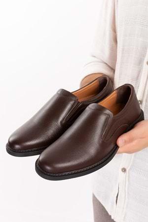Gondol Erkek Hakiki Deri Günlük Klasik Ayakkabı ban.6010 - Kahverengi - 40
