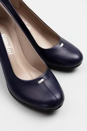 Gondol Kadın Hakiki Deri Klasik Topuklu Ayakkabı vdt.660 - Lacivert - 40