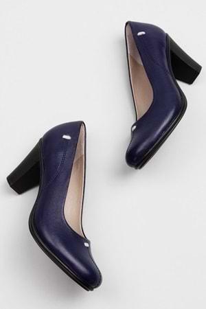 Gondol Kadın Hakiki Deri Klasik Topuklu Ayakkabı vdt.660 - Lacivert - 40