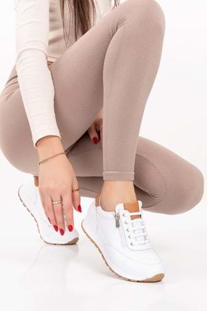 Gondol Içi Dışı Hakiki Deri Anatomik Taban Spor Ayakkabı gnd.67117 - Beyaz - 40