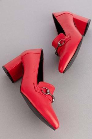 Gondol Kadın Hakiki Deri Klasik Topuklu Toka Detaylı Ayakkabı şhn.956 - kırmızı - 40