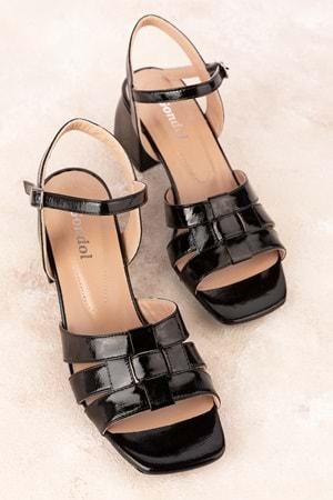 Gondol Kadın Hakiki Deri Topuklu Ayakkabı ast.6130 - siyah rugan - 40