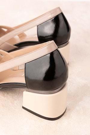 Gondol Kadın Hakiki Deri Renkli Topuklu Ayakkabı ast.6083 - siyah rugan - 35