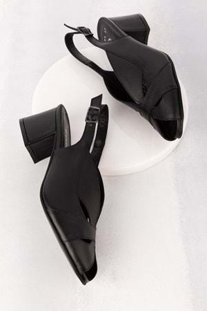 Gondol Hakiki Deri Klasik Topuklu Ayakkabı şhn.985 - Siyah - 40