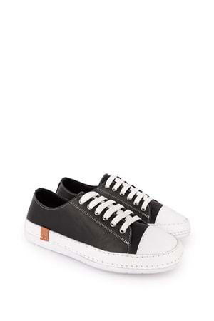 Gondol Içi Dışı Hakiki Deri Hafif Converse Tarz Ayakkabı usl.2136 - Siyah - 36