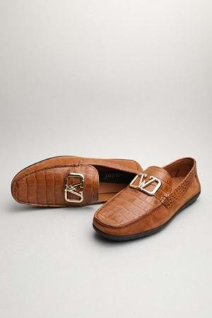 Gondol Erkek Hakiki Deri Klasik Loafer Taba Croco 41 ttx.60183