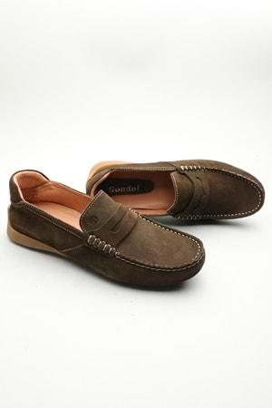 Gondol Erkek Hakiki Deri Klasik Loafer Haki Süet 42 ttx.601168