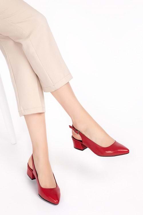 Gondol Kadın Hakiki Deri Topuklu Ayakkabı şhn.789 - kırmızı - 37