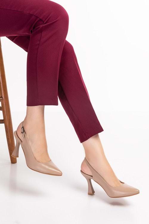 Gondol Kadın Hakiki Deri Stiletto Ayakkabı şhn.824 - Vizon - 35