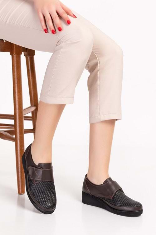 Gondol Hakiki Deri Strech Ortopedik Ayakkabı esp.750 - Kahverengi - 36