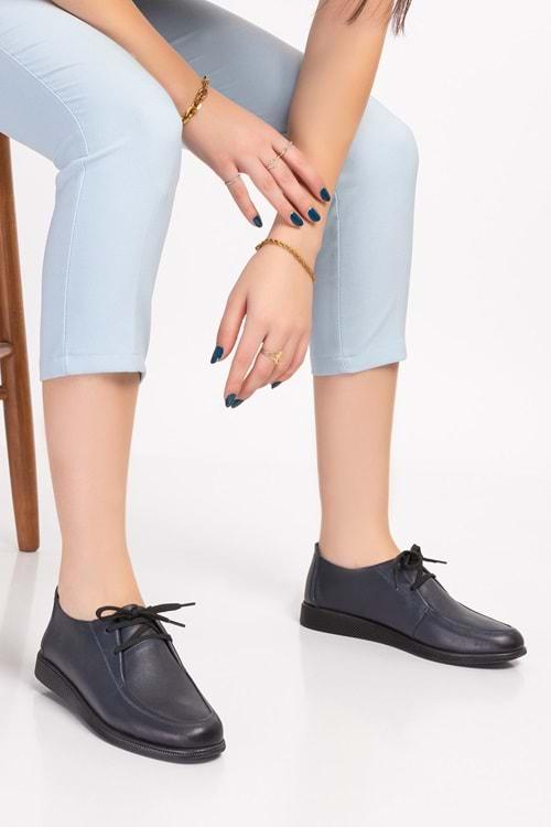 Gondol Hakiki Deri Klasik Loafer Ayakkabı izx.100 - Lacivert - 36