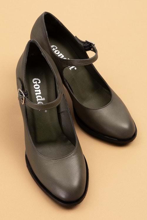 Gondol Kadın Hakiki Deri Rahat Topuklu Ayakkabı anl.2146 - Haki - 40