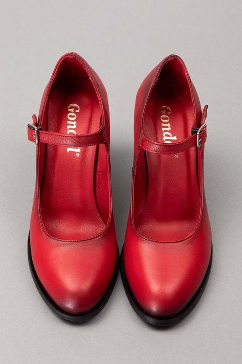 Gondol Kadın Hakiki Deri Rahat Topuklu Ayakkabı anl.2146 - kırmızı - 40