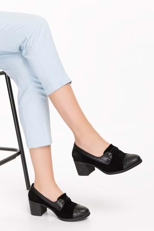 Gondol Kadın Hakiki Deri Rahat Topuklu Ayakkabı anl.7078 - Siyah - 40